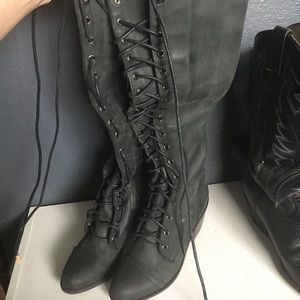 Jeffrey Campbell Black lace up Boots
